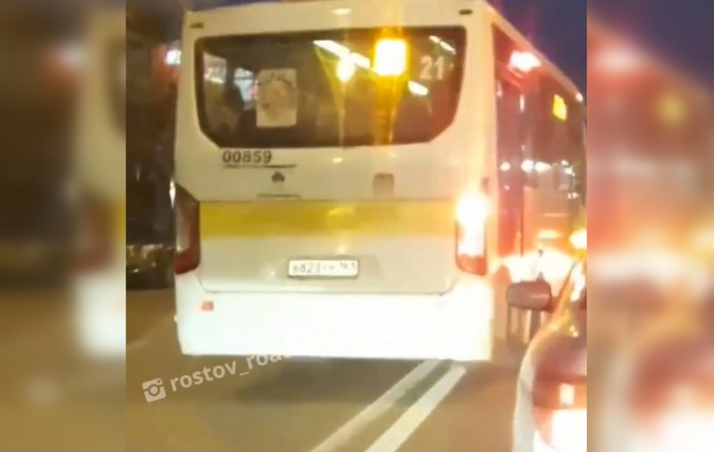 Водитель автобуса в Ростове решил объехать пробку по встречке