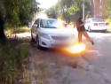 В Ростове задержали молодую пару за поджог автомобиля с символикой Z