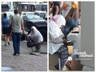В Ростове старушка просит милостыню и покупает еду в ресторане