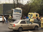 ДТП с пассажирским автобусом и иномаркой в Ростове попало на видео