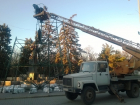 В Ростове началась установка главной новогодней елки города.Фото