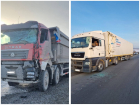 Два грузовика столкнулись на трассе в Ростовской области