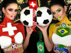 Красотка мисс ФК «Ростов» украсила грудь флагами Бразилии и Швейцарии