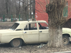 Разбитая и брошенная угонщиками «Волга» раздражает жильцов дома в центре  Ростова