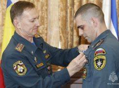 В Ростове наградили сотрудника МЧС, спасшего девушку в ДНР