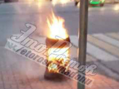 Неожиданно взорвавшийся мусорный бак сфотографировали ростовчане