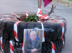 Жители Ростовской области «украсили» дорожную яму фотографией главы района