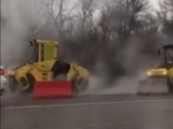 Возмутительное нарушение указания губернатора дорожниками под Ростовом снял на видео автолюбитель