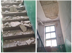 В Ростове на Ларина в жилом доме обрушился потолок