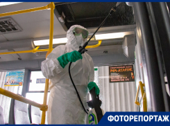 В Ростове провели показательную дезинфекцию автобусов