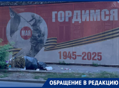 Ростовчане оставили гору мусора возле баннера «Гордимся» к Дню Победы