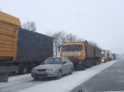 В Ростовской области на границе с Кубанью автомобилисты второй день стоят в огромной пробке