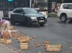 Голодные жители Ростова накинулись на валяющиеся на дороге тухлые персики