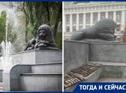 Тогда и сейчас: красивый фасад и неприглядный «тыл» фонтана «Львы»