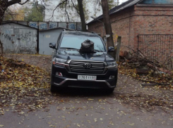 Мгновенная карма в виде мешка с мусором настигла «неразумно припарковавшийся» внедорожник в Ростове