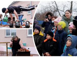 В Ростовской области силачи поздравили детей из реабилитационного центра с новым годом