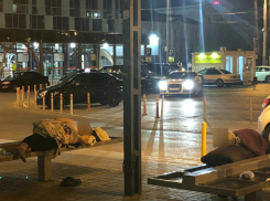 Утомленные жарой ростовчане уснули в ожидании транспорта на автобусной остановке