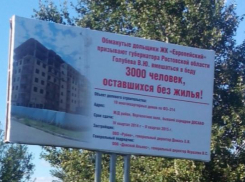 Отчаявшиеся дольщики с помощью баннера пытаются достучаться до Василия Голубева 