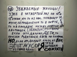 «Крик души» разместил в лифте многоэтажного дома неизвестный житель Ростова