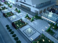 Возле Ростовского музтеатра начался монтаж сухих фонтанов