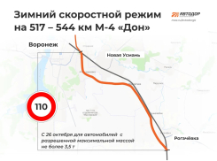 На трассе М-4 «Дон» введут зимний скоростной режим до 11 апреля