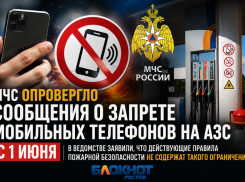 МЧС опровергло сообщения о запрете мобильных телефонов на АЗС с 1 июня