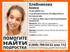 В Ростовской области почти две недели разыскивают 12-летнюю девочку