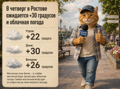 В четверг в Ростове ожидается +30 градусов и облачная погода 
