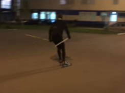 Экстремальный «Форсаж» ночного лыжника в парке Ростова попал на видео