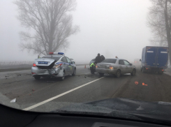 Под Ростовом экипаж ДПС попал в аварию