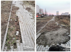 Плиточный вор на Левенцовке оставил без тротуара местных жителей