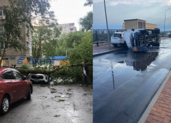 В Ростове сегодня была не погода, а стихийное бедствие: деревья валит, машины переворачивает, поезда останавливаются
