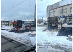 Рабочие на Вавилова в Ростове уложили асфальт поверх снега