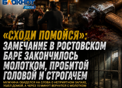 «Сходи помойся»: замечание в ростовском баре закончилось молотком, пробитой головой и строгачем 