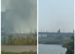 Возле «Ростов Арены» горит камыш на площади 500 квадратных метров