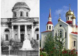 Только на фотографиях остался взорванный в советское время Свято-Никольский храм в Ростовской области