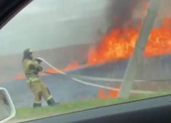 В Ростове на левом берегу Дона произошел сильный пожар