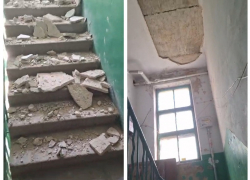 В Ростове на Ларина в жилом доме обрушился потолок