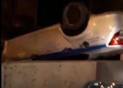 В Ростове во время погони перевернулась машина полиции