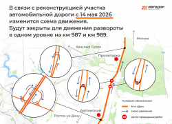 На трассе М-4 «Дон» под Ростовом закроют два разворота