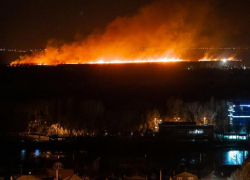 В Ростове на левом берегу Дона возник сильный ландшафтный пожар