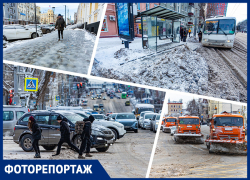 Фотограф показал улицы Ростова после мощного снегопада