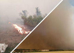 В Усть-Донецком районе лесной пожар перекинулся на жилые дома