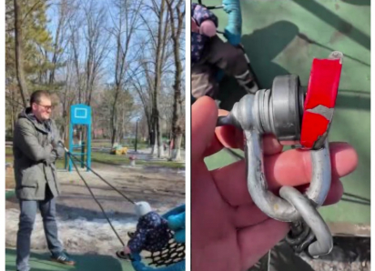 В Ростове качели заставили отца «надеть петлю на шею», чтобы порадовать детей 