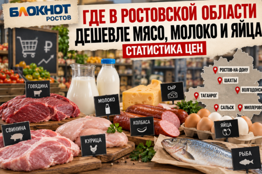 В Ростовской области узнали стоимость основных продуктов питания