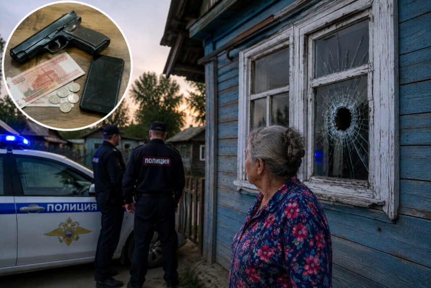Внук обстрелял окна собственной бабушки с травмата, а потом обокрал ее 
