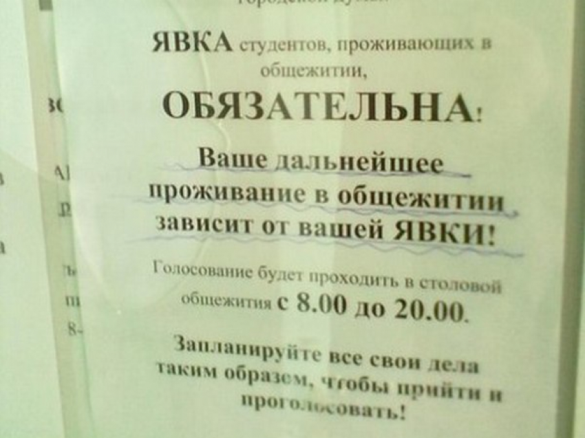 Ростовских студентов обязали прийти на выборы под угрозой выселения из общежития