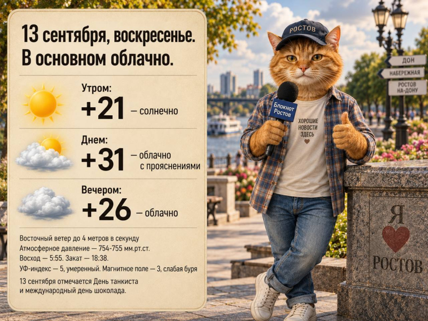 До +31 прогреется воздух в Ростове 13 сентября