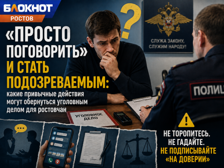 «Просто поговорить» и стать подозреваемым: какие привычные действия могут обернуться уголовным делом для ростовчан