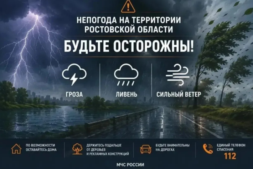 Ливни и шквалистый ветер накроют Ростовскую область 15 сентября